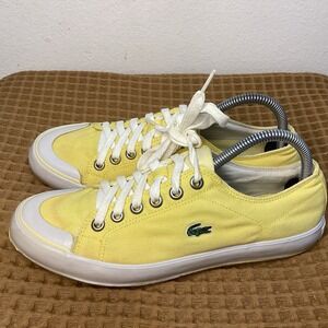 Lacoste Yellow Canvas Low-Top Sneakers